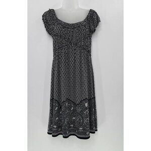 Max Edition Women's Babydoll Liquid Knit Scoop-Neck Short Sleeve‎ Dress XS Boho